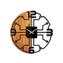 Wallity Reloj de Pared Decorativo 61, Madera y Metal, Nogal y Negro, 56 cm
